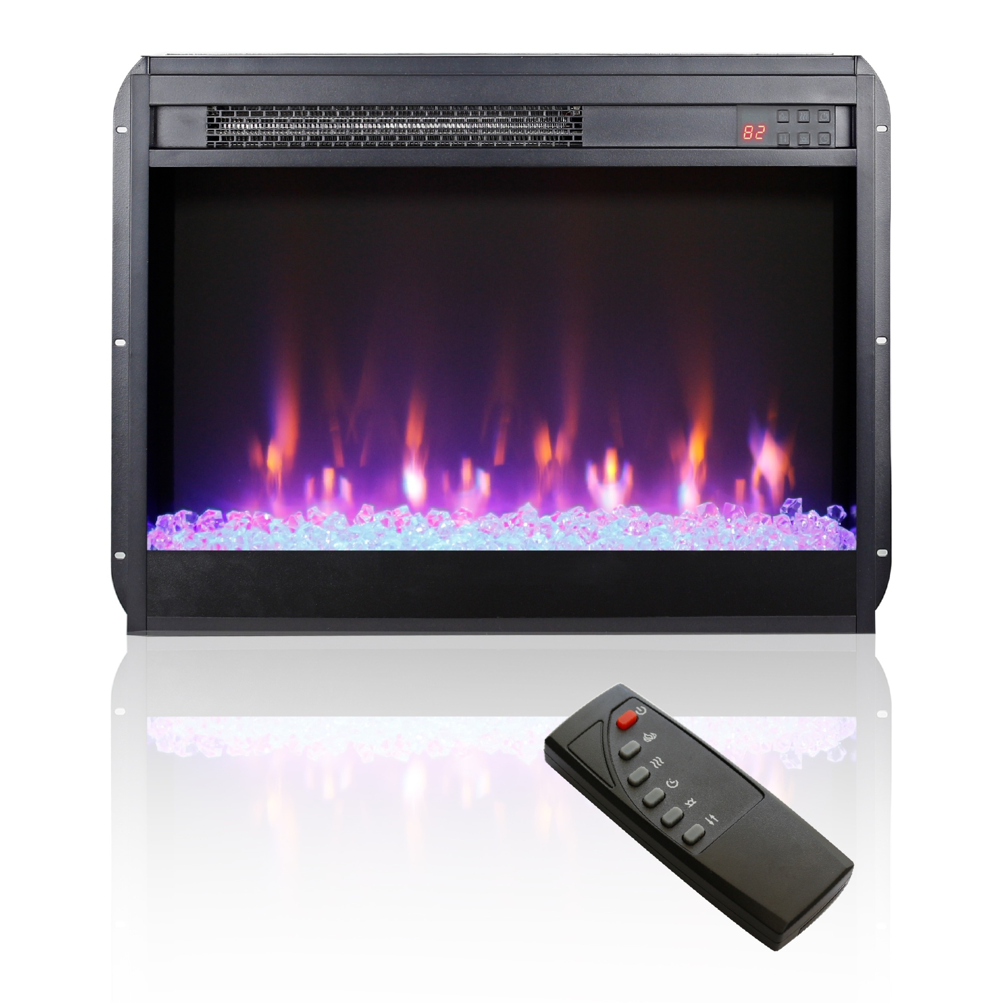 EdenDirect Electric Fireplace Insert — 24in., LED Flame, 8 Colors, Remote Control, Timer, Model# NTEW1769110507